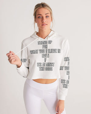 frezh-clothin.myshopify.com Stand for something Women's Cropped Hoodie cloth Frezh-Clothin frezh-clothin.myshopify.com [variant_title]
