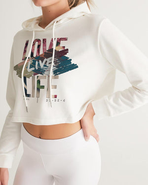 frezh-clothin.myshopify.com Love, Live. Life Women's Cropped Hoodie cloth Frezh-Clothin frezh-clothin.myshopify.com [variant_title]