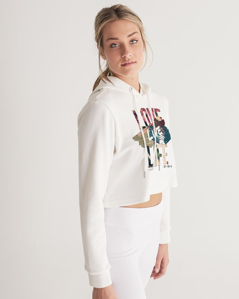 frezh-clothin.myshopify.com Love, Live. Life Women's Cropped Hoodie cloth Frezh-Clothin frezh-clothin.myshopify.com [variant_title]