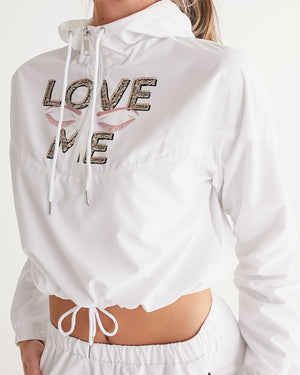 frezh-clothin.myshopify.com Love me Women's Cropped Windbreaker cloth Frezh-Clothin frezh-clothin.myshopify.com [variant_title]