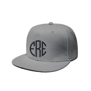 frezh-clothin.myshopify.com Custom Embroidery Snapback Hat - Round Monogram [product_type] Podify frezh-clothin.myshopify.com Gray