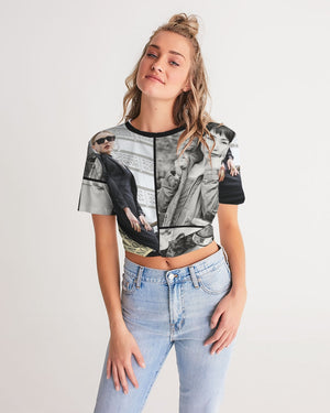 frezh-clothin.myshopify.com L.D.F.W Women's Twist-Front Cropped Tee cloth Frezh-Clothin frezh-clothin.myshopify.com [variant_title]