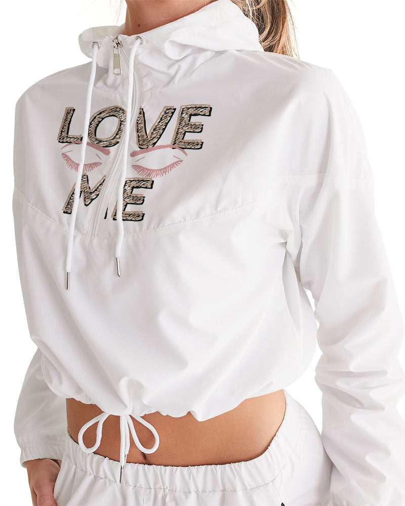 frezh-clothin.myshopify.com Love me Women's Cropped Windbreaker cloth Frezh-Clothin frezh-clothin.myshopify.com [variant_title]