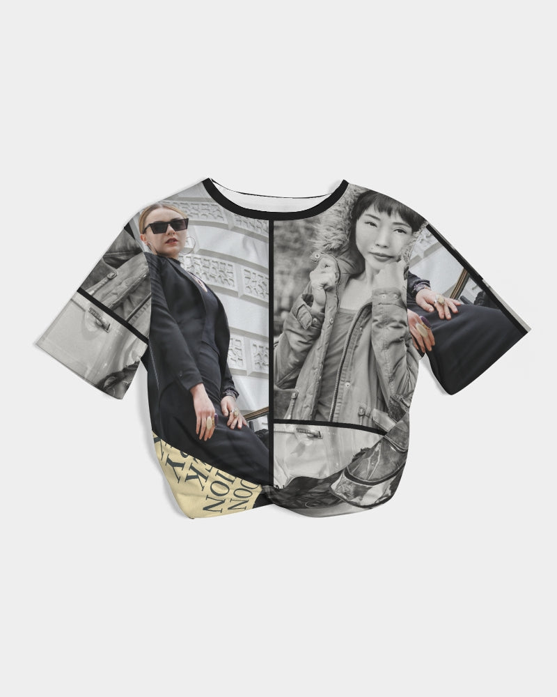 frezh-clothin.myshopify.com L.D.F.W Women's Twist-Front Cropped Tee cloth Frezh-Clothin frezh-clothin.myshopify.com [variant_title]