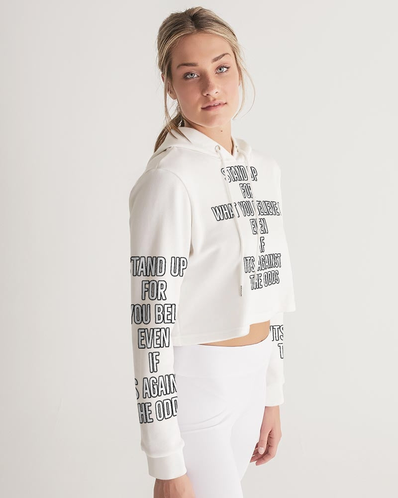 frezh-clothin.myshopify.com Stand for something Women's Cropped Hoodie cloth Frezh-Clothin frezh-clothin.myshopify.com [variant_title]