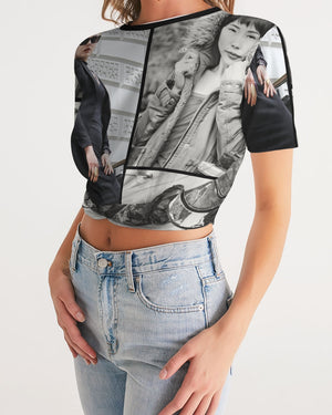 frezh-clothin.myshopify.com L.D.F.W Women's Twist-Front Cropped Tee cloth Frezh-Clothin frezh-clothin.myshopify.com [variant_title]