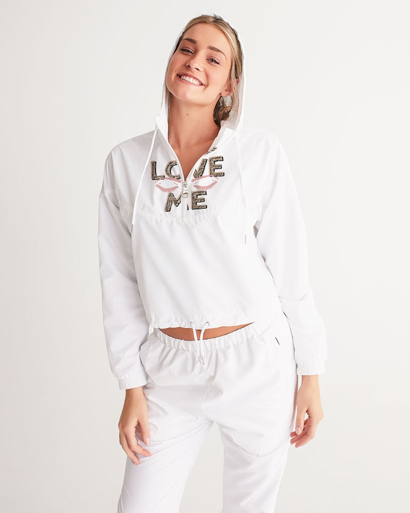 frezh-clothin.myshopify.com Love me Women's Cropped Windbreaker cloth Frezh-Clothin frezh-clothin.myshopify.com [variant_title]