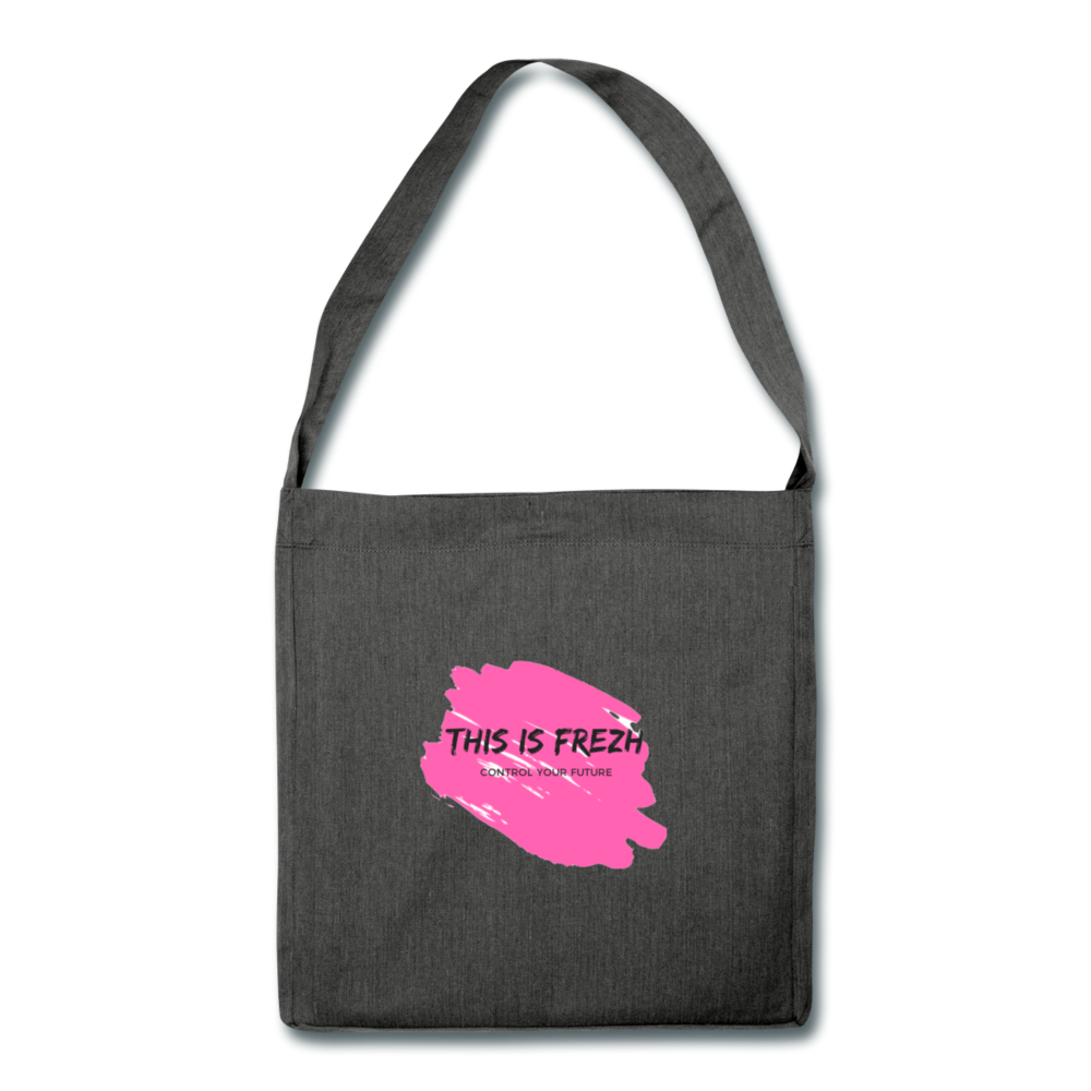 Shoulder Bag made from recycled material - heather black