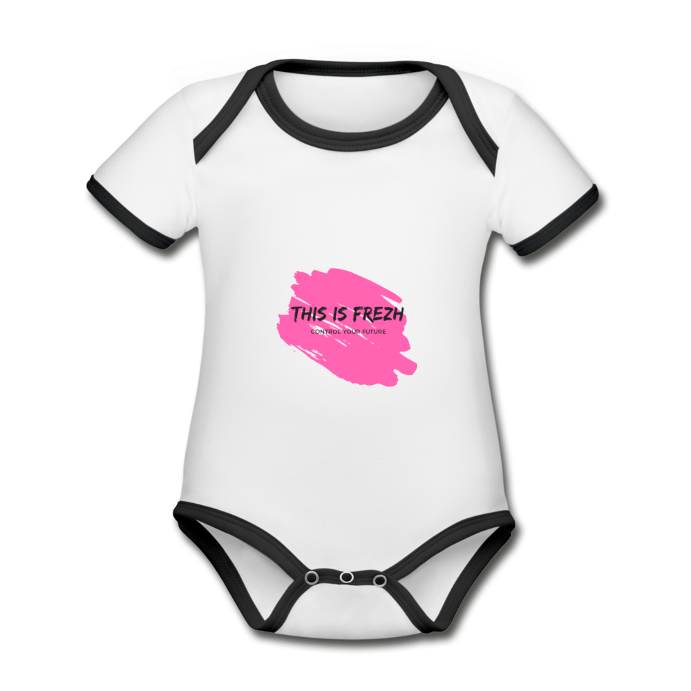 Organic Baby Contrasting Bodysuit - white/black