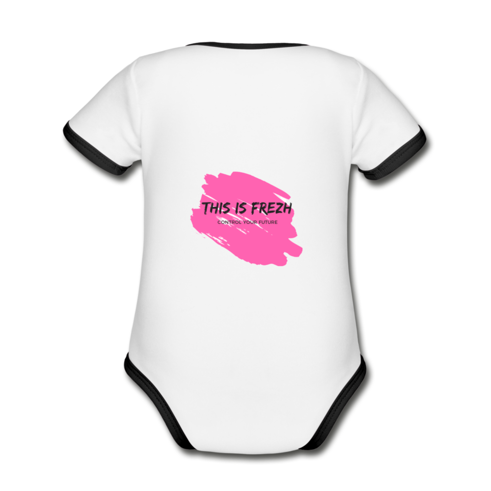 Organic Baby Contrasting Bodysuit - white/black