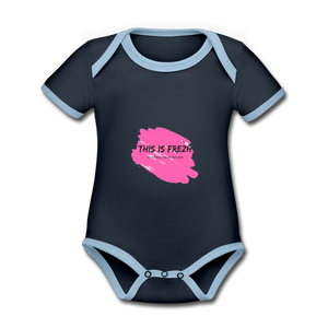 Organic Baby Contrasting Bodysuit - navy/sky